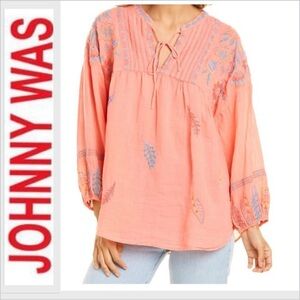 Johnny Was Bereginia Blouse coral S